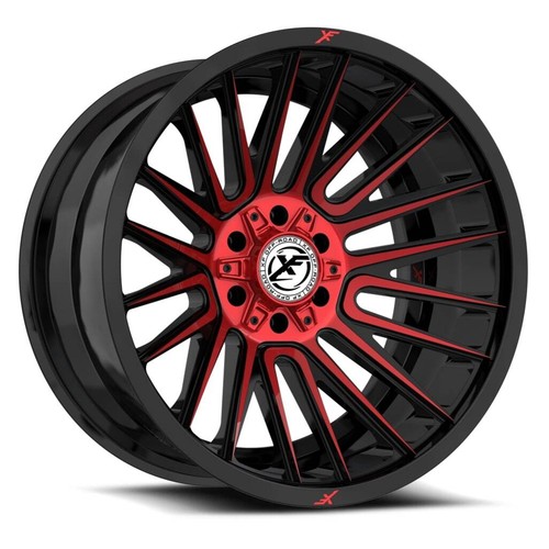 20x9 XF OffRoad XF234 Black Red Machined Wheels 5x5/5x5.5 (12mm) Set
