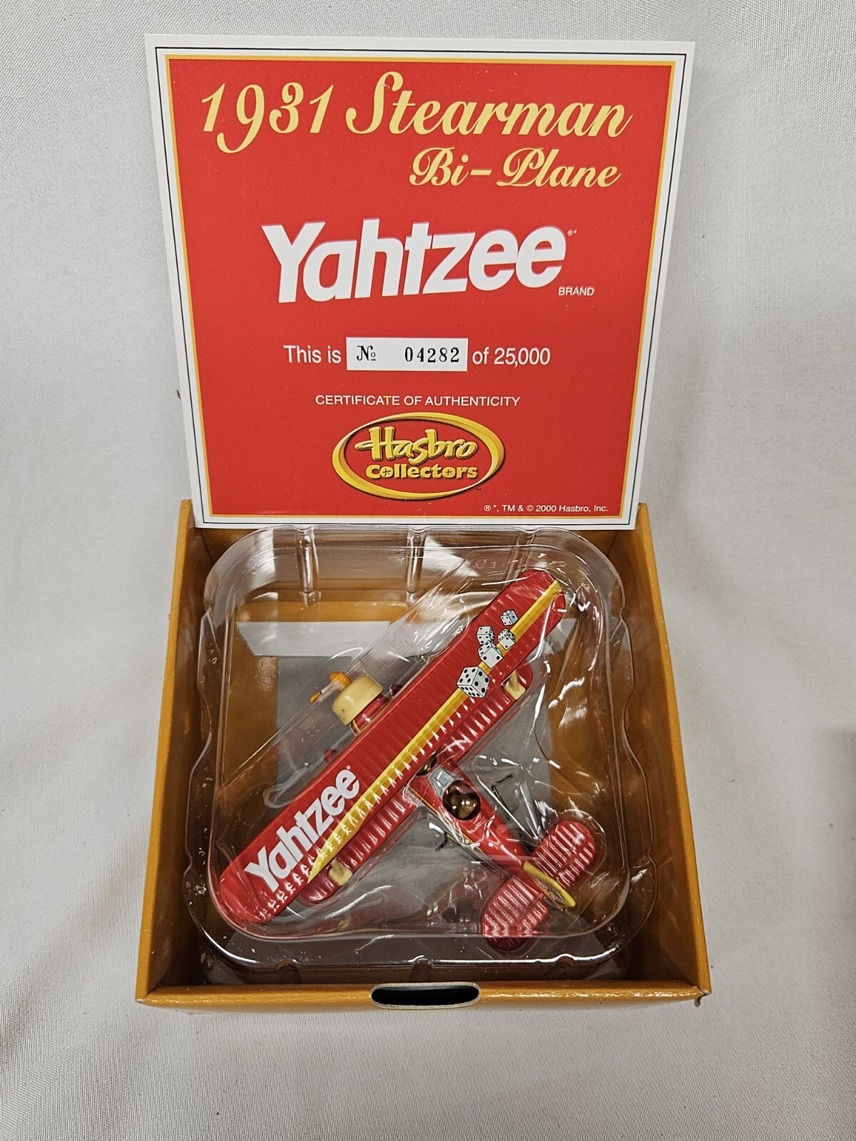 Limited Edition 1931 Stearman Bi-Plane Yahtzee Ornament Collectable Gift