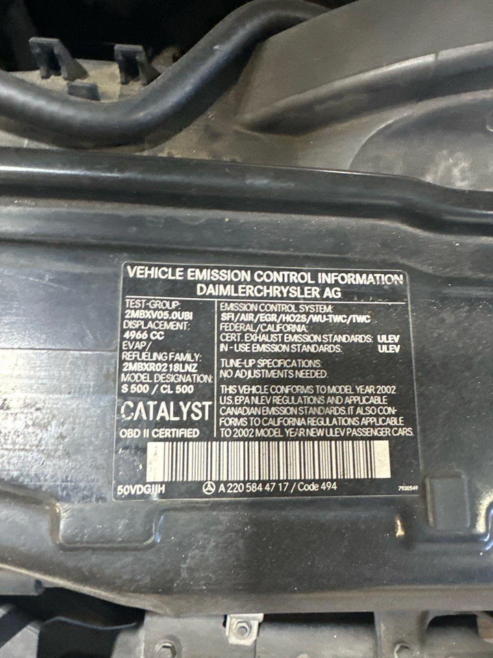 00 01 02 03 04 05 06 MERCEDES CL CLASS Engine Assembly/motor - Imagem 2 de 2