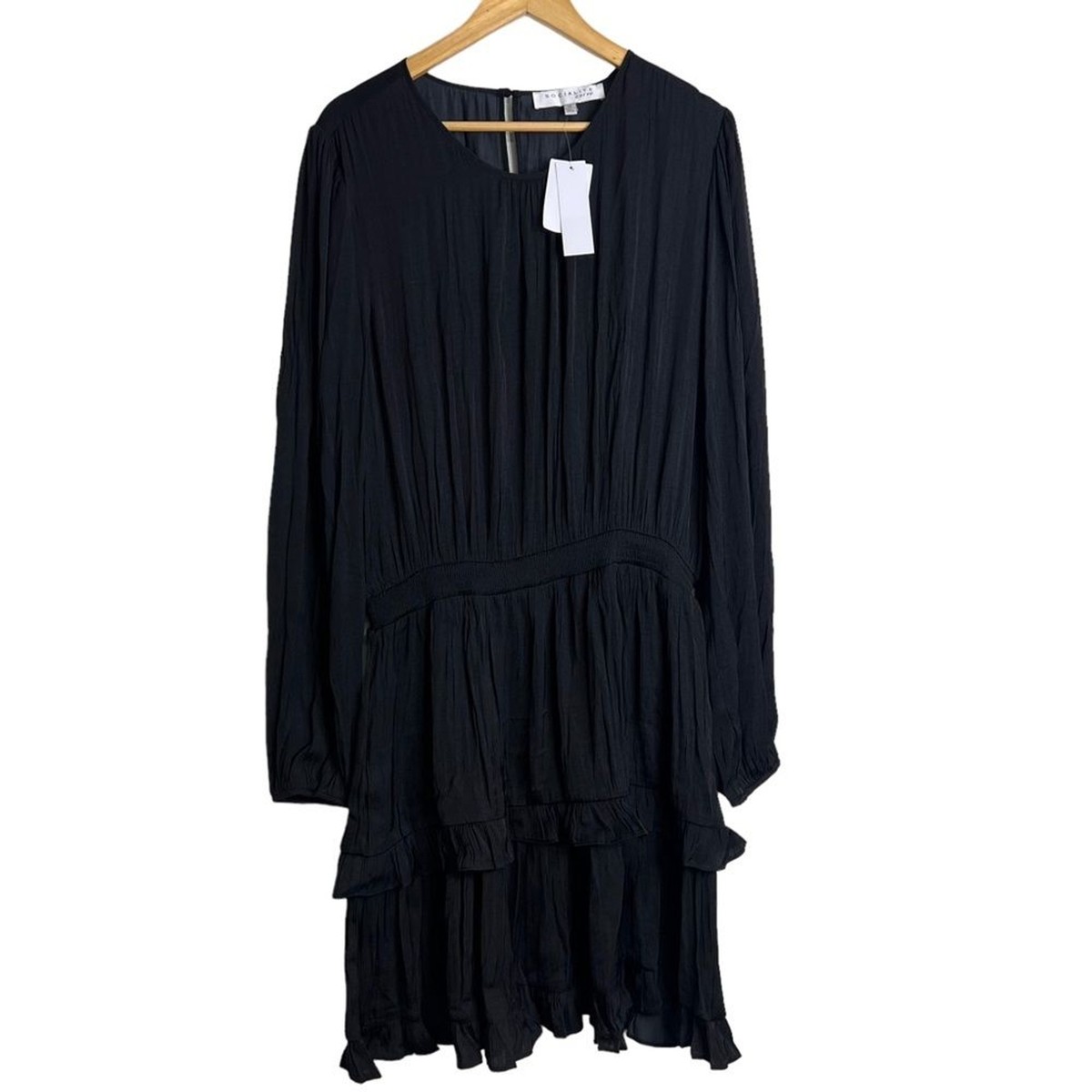 chinese dress ladies Bamboo Long Sleeve Tiered Dress in Midnight by Kyte Baby main image 1