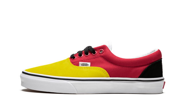 vans era red blue & yellow skate shoes
