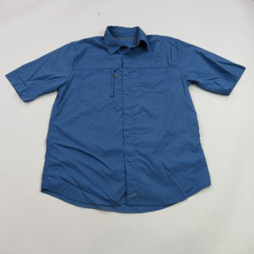 Woolrich Shirt Mens Small Short Sleeve Zip Pocket Button Up Outdoors
