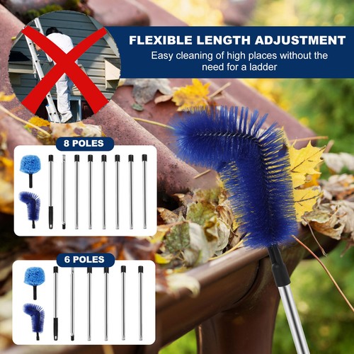 Cobweb Duster with Extension Pole Reusable Spider Web Cleaner Tool Long FagVC