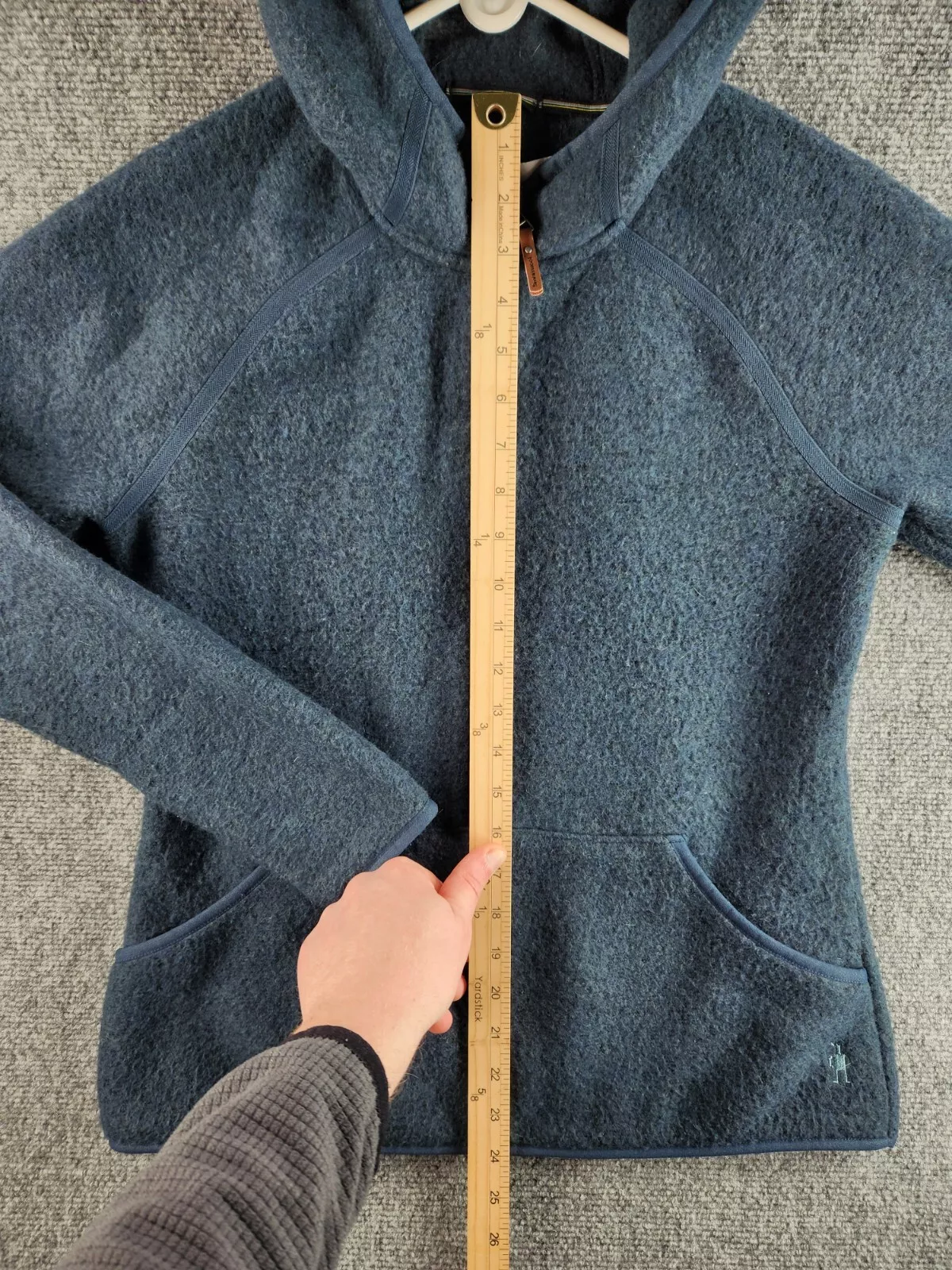 smartwool long sleeve wool blend 3/4 zip hoodie