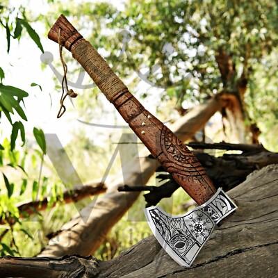 Beautiful Handmade Viking Axe Custom Norse Axe Christmas Gift Camping Axe Ragnar