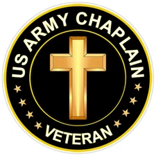 US Army Chaplain Veteran Bumper Sticker Military Vinyl Soldier Decal 5"
