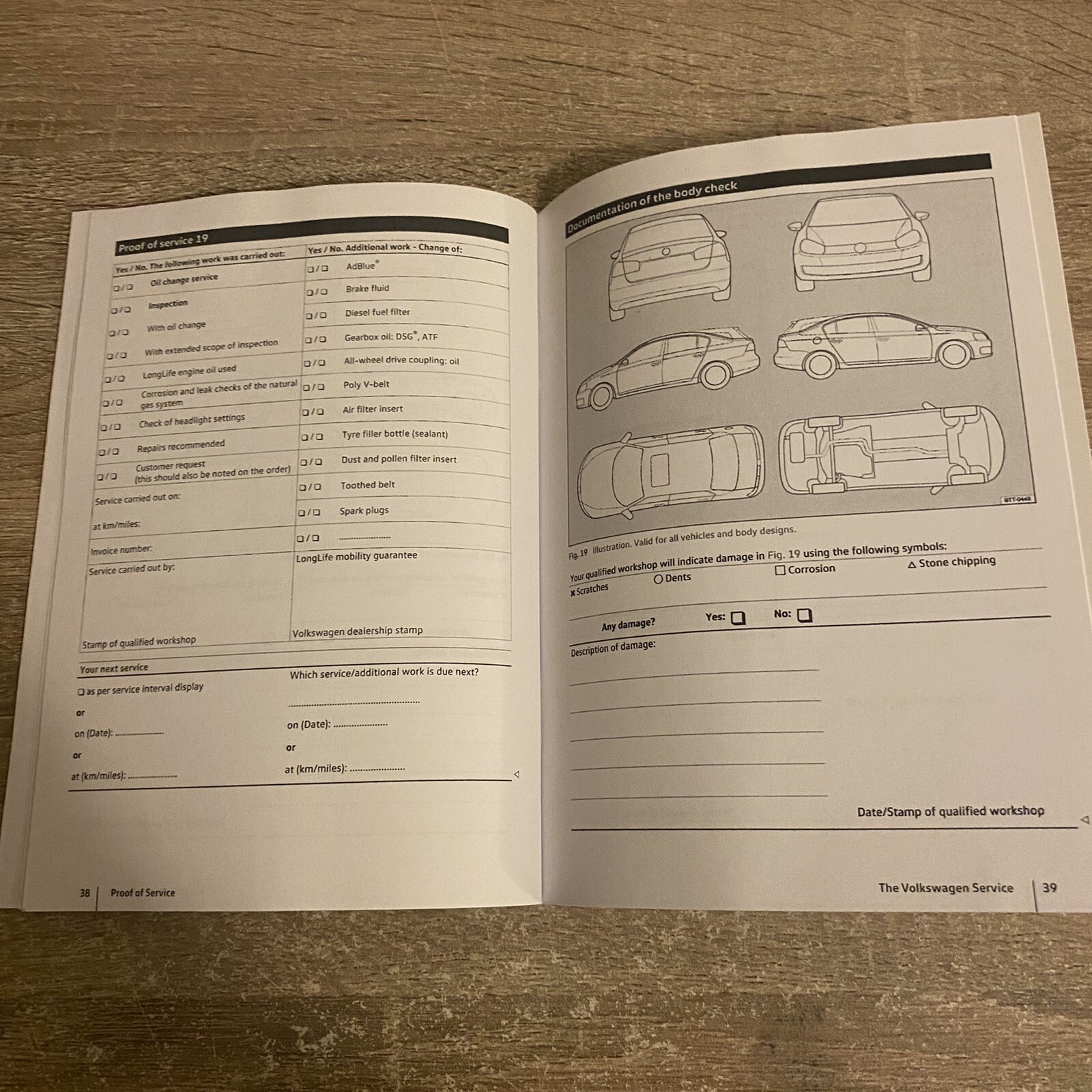 New Blank Volkswagen Service Log Book Booklet eBay