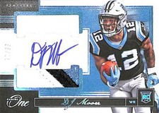 2018 Panini One Football Patch Autograph Rookie #57 DJ Moore No 77 of 99