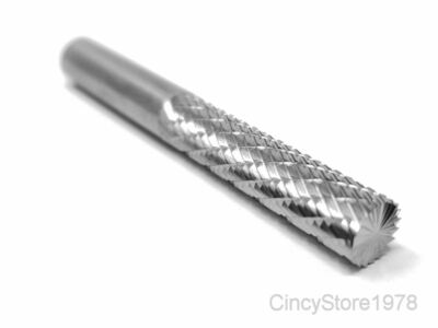 SB1LD Cylindrical Tungsten Carbide Burr Bur Cutting Tool Die Grinder Bit 1/4''