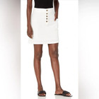 NWT Mudpie Flynn Pockets Button Front Ivory Lined Skirt Pockets Fun Casual XS — photo 2