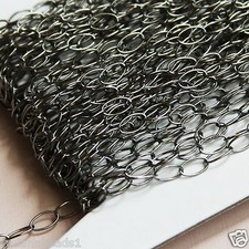 32ft of Gunmetal black Drawn Cable Chain 3.9x7mm