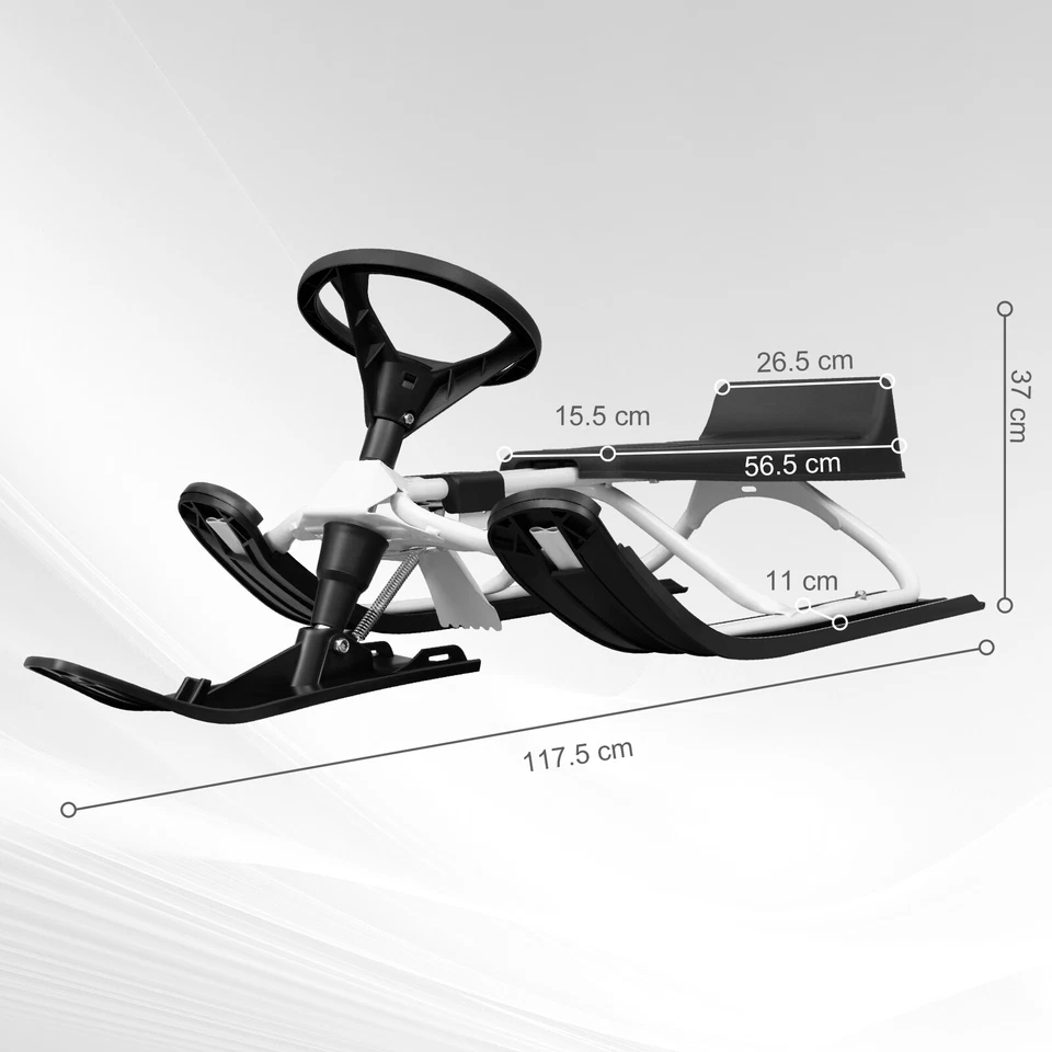 Lenkschlitten Schlitten mit Lenkrad Bob für Kinder Kinderschlitten ab 5 Jahre - Bild 3 von 4