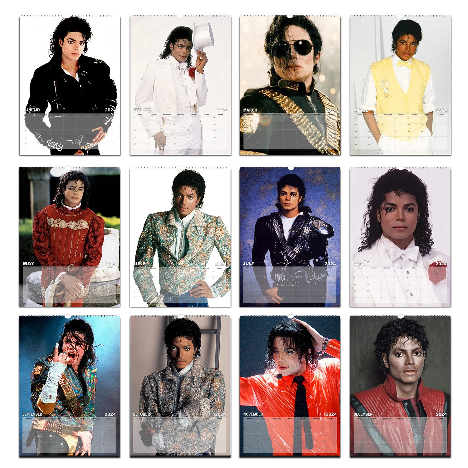 Michael Jackson Full Photo 2026/27 Vertical Wall Calendar with Start Month