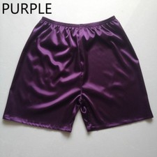 Mens Shiny Satin Pajama Shorts Silky Boxers Nightwear Underwear Loungewear Comfy