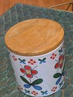 Rare Vintage (Gail Craft) Wooden & Metal Canister Hippie Dippie Trippie — photo 3