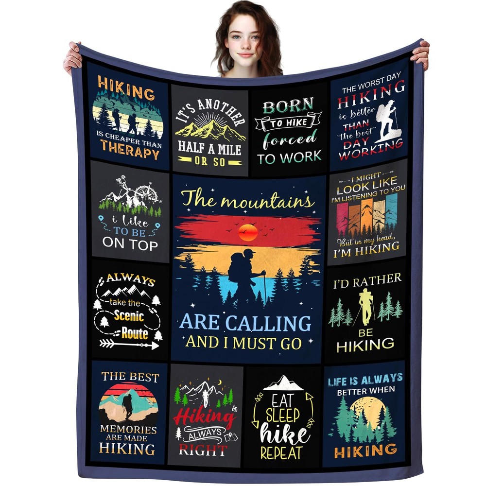 Hiking Blanket Gifts for Hiking Lovers HikersSoft Cozy Hiking Blankets and Th...