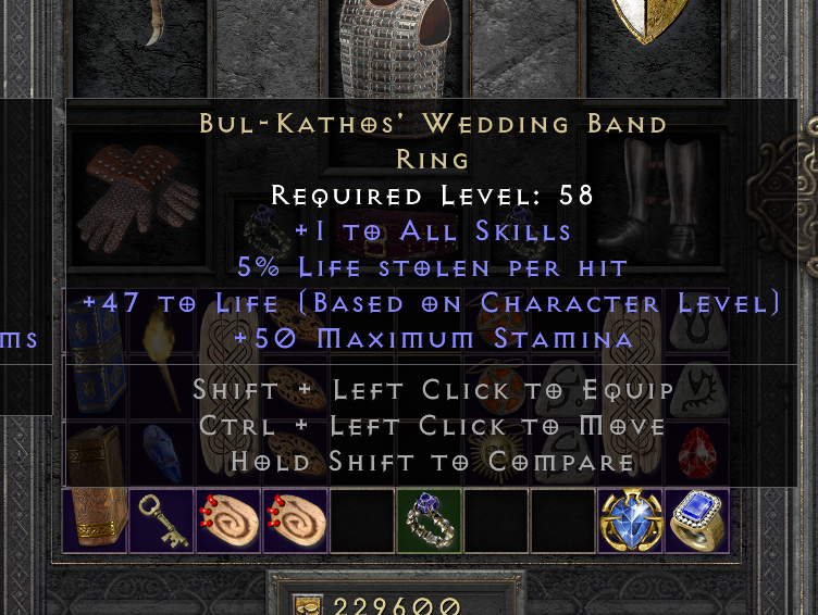 DIABLO 2: RESURRECTED D2R: 5% Life Leech Bul - Kathos Ring - BK- - SC ...