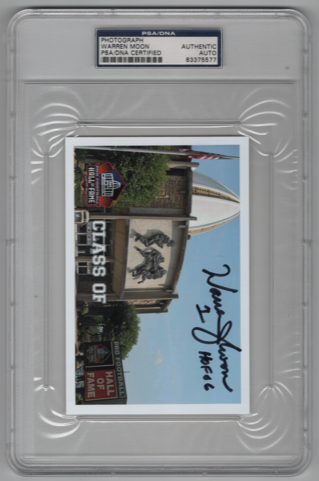 Warren Moon Hall of Fame Photo w/ AUTO - PSA/DNA Certified 072021MGL 