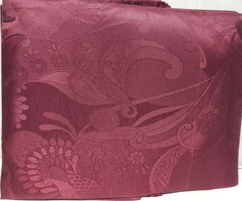 Printed Fabric Tablecloth, 60"x84" Oblong (6-8 ppl) EURO FLOWERS ON BURGUNDY,VL - Picture 8 of 18