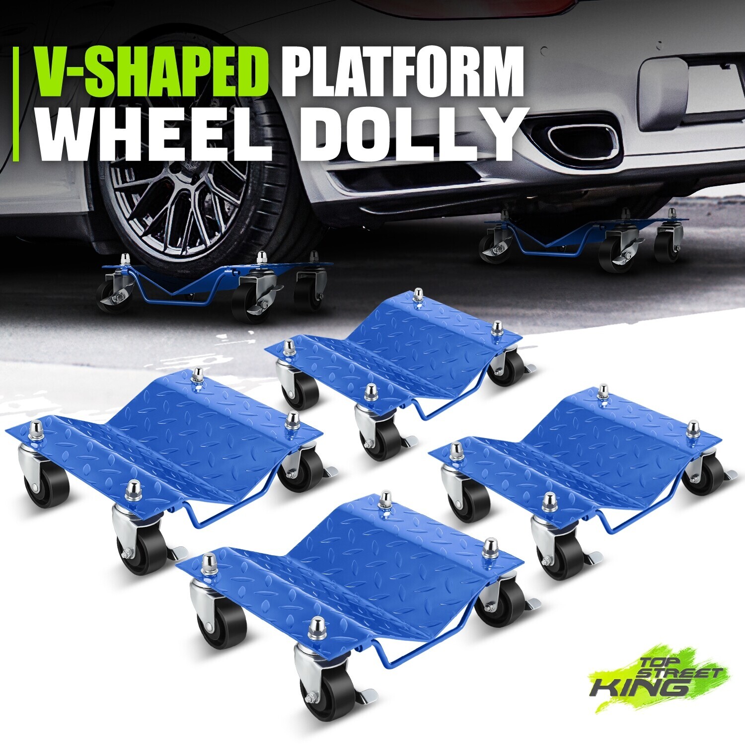 4x 6000lbs Wheel Dolly Wheels Dollies Movers Skates Car Tire Repair ...