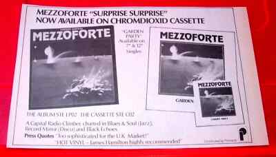 Mezzoforte Surprise Surprise/Garden Party ORIG 1983 Press/Mag ADVERT 8.5''x 5.5''