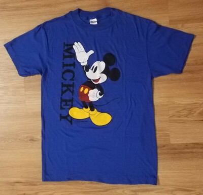 Vintage 80s Mickey Mouse Disney T Shirt CHED Anvil Sz L USA Single