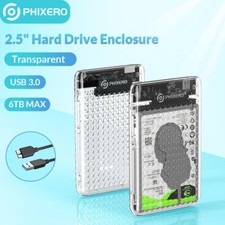 PHIXERO 2.5 Inch External Hard Drive Case Enclosure Caddy HDD SSD USB 3.0 5Gbps