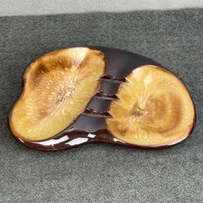 Vintage Ashtray Mid Century Modern MCM made in Japan Retro Brown Yellow