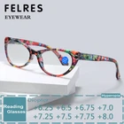 Cat Eye Anti Blue Light Reading Glasses Women Highly Strength +6.25 +6.5 To +8.0