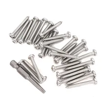 30Pcs #8 1-1/4" Torx Security Screws – 304 SS, Self-Tapping + T20 Key