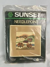 Sunset Wool Needlepoint Kit Foothills In Autumn By Barbara Siegrist NIP 16"