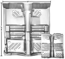 1970 Challenger Trunk Floor Pan w/Rear Frame Rail & Gas Tank Straps WTP Metal