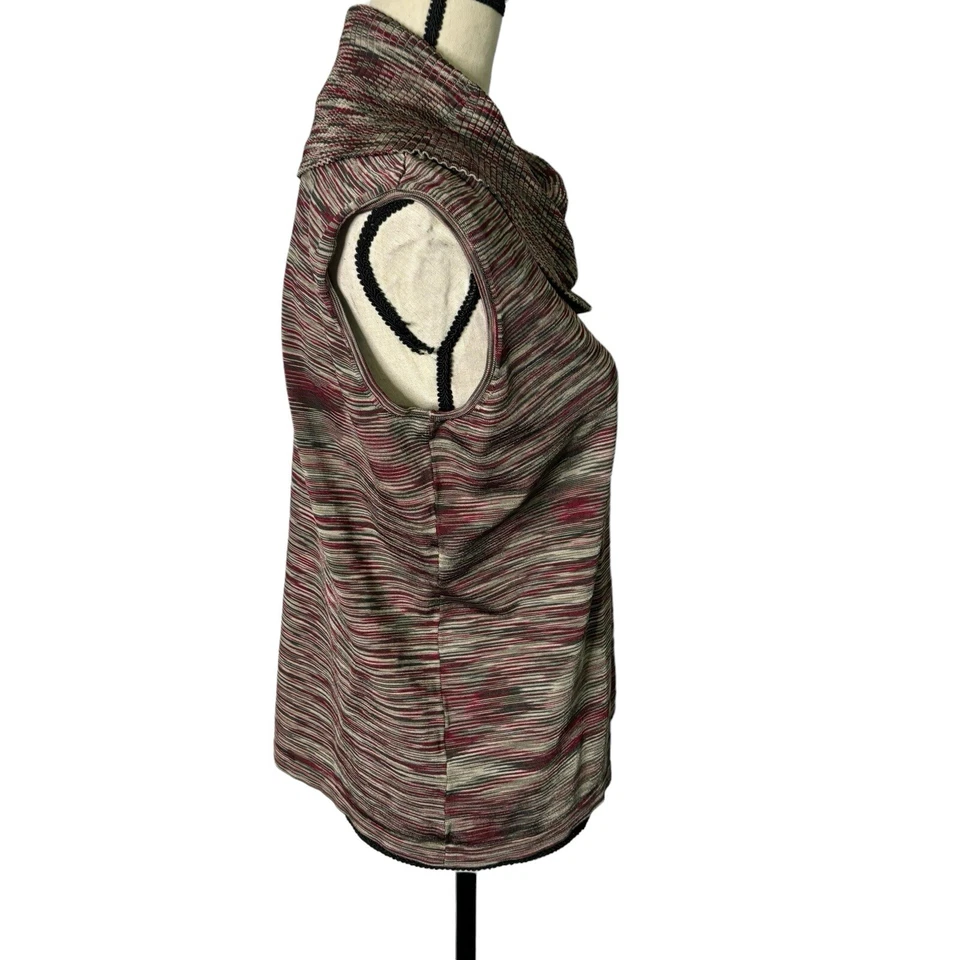 Blusa Jones New York Feminina XL Decote Capuz Sem Mangas Borgonha Mix Top - Imagem 3 de 4