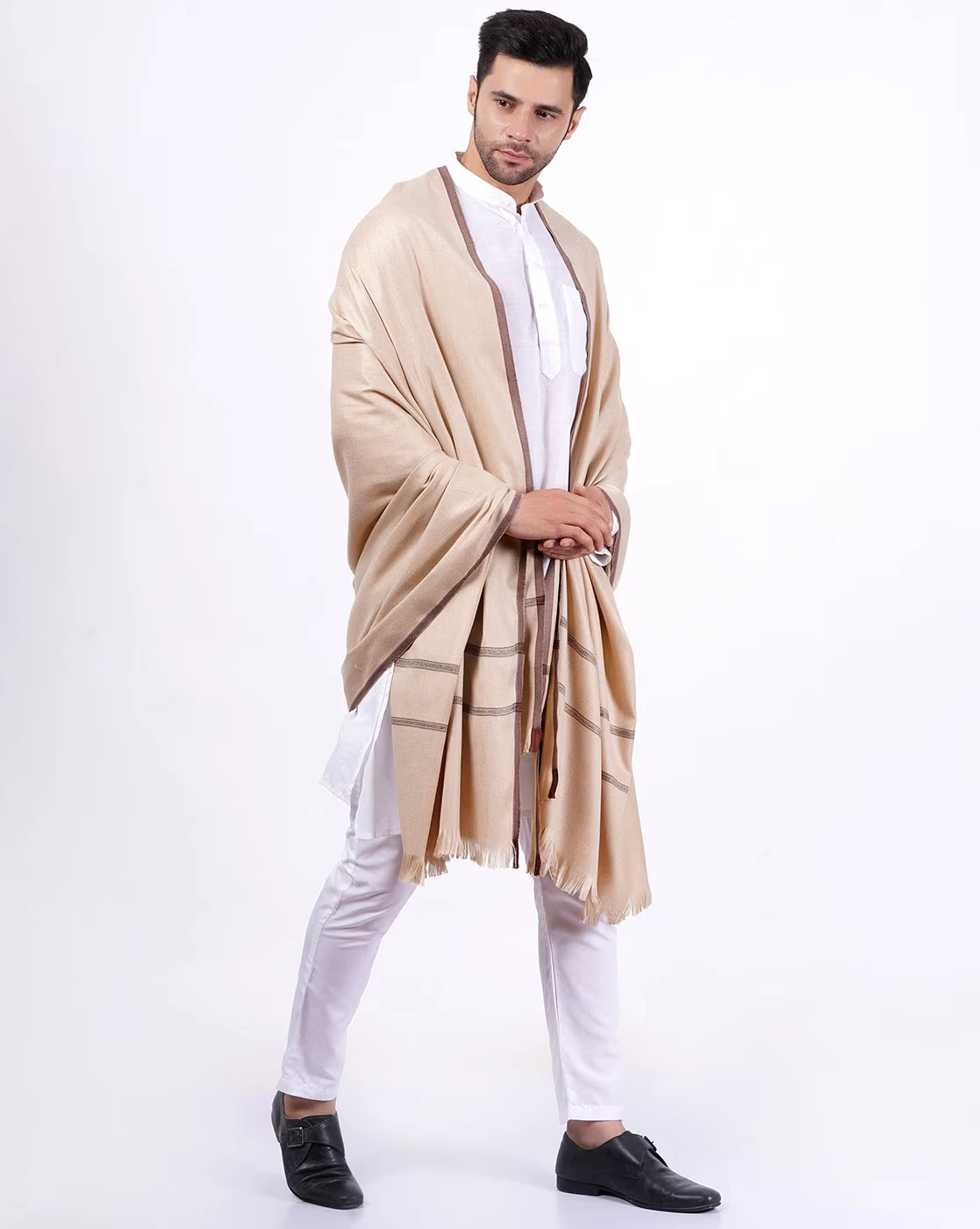 100X50INH Mens Paisley Silk Pashmina Cashmere Wool Indian Shawl Wrap Stole Scarf
