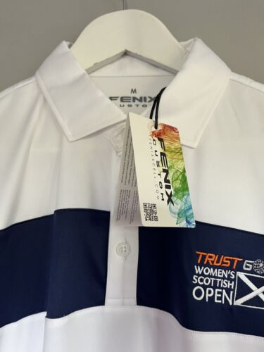 Fenix Trust Golf Women's Scottish Open White Polo Shirt Size M UV Protection - Picture 4 of 7