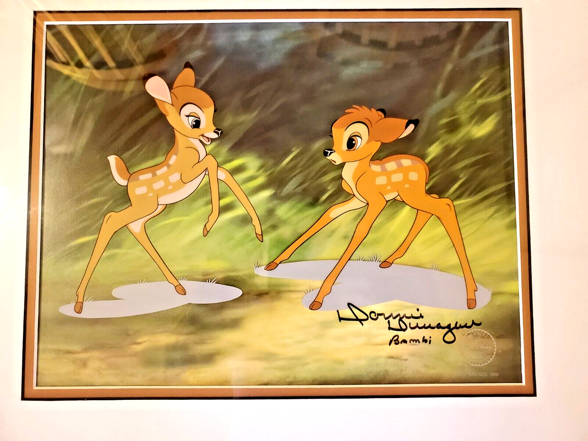 🟧 Bambi Faline Sericel Disney cel Signed Original Voice Bambi