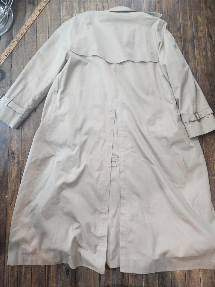 Vintage 1980s Burberrys Beige Trench Coat Womens 14 Long w Removable