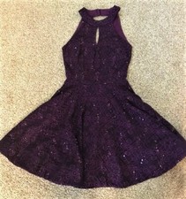 Homecoming-Formal-Prom-Dance: WINDSOR-Purple/Lace Sequin Junior Dress