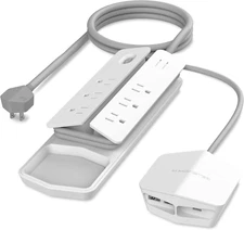 Power Center Vertex Surge Protector with Detachable Power Strip - 6 AC Outlets,