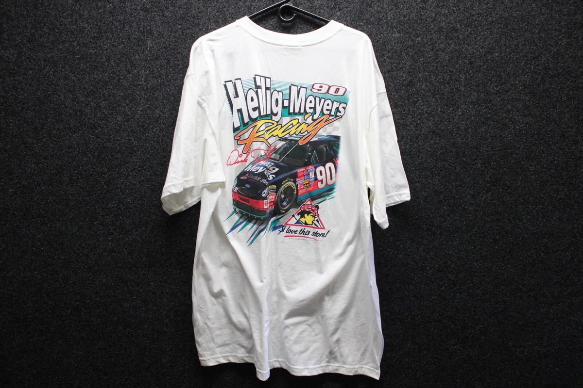 Vintage Dick Trickle 90 NASCAR Heilig Meyers Racing White T Shirt 