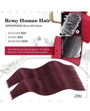 Tape In Human Hair Extensions Full Head 100 Real