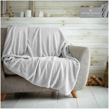 Luxury Popcorn Throws Double & King Size Cuddly Cosy Warm Blanket For Sofa & Bed