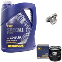 MotoröL ÖLfilter SM105 10W30 5Liter + ÖLablassschraube FüR Opel Corsa Omega