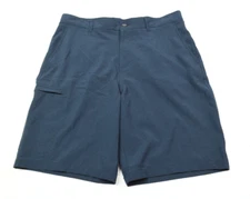 Panama Jack Tech Cargo Shorts Mens 34 Blue Stretch 9" Classic Fit Casual