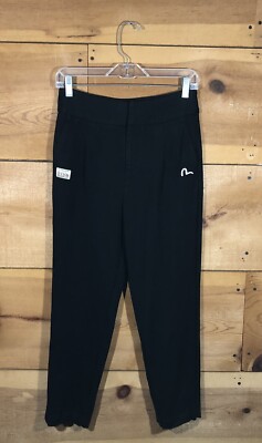 Evisu Custom Casual Pleated Dress Pants Womens Size Small Comfort Work Black