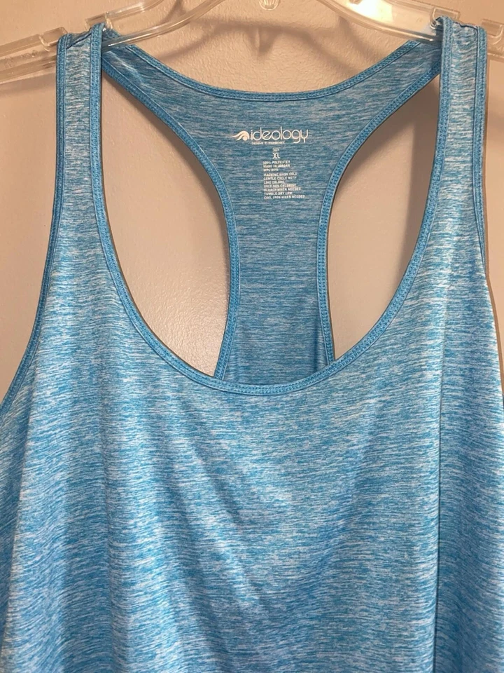 Camiseta sin mangas IDEOLOGY para mujer Rapidry jaspeada espalda deportiva rendimiento manga corta XL Foto 2 de 4