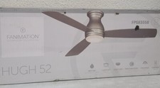 Fanimation Hugh 52 in. Integrated LED Indoor/Outdoor Brushed Nickel Ceiling Fan