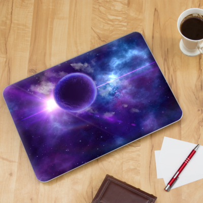 Skin Vinyle Itsaskin Pour PC Portable 14 Pouces – Motif Galaxie Lune Brillant
