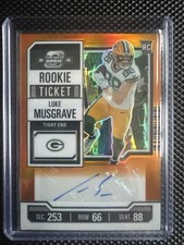 2023 Panini Contenders Optic - RC Ticket Auto Luke Musgrave Orange /50 (AU, RC)