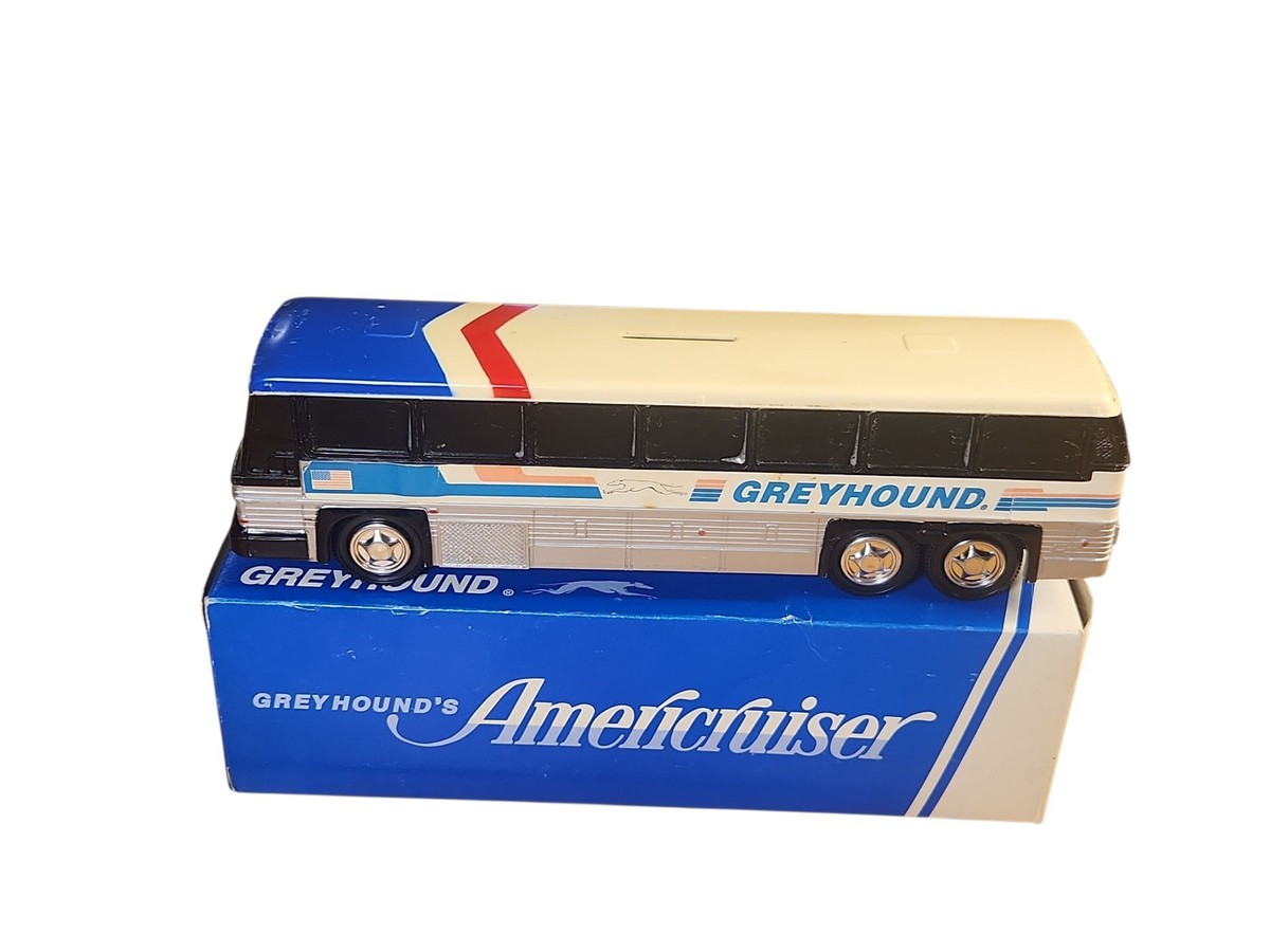 Greyhound BUS BANK ミニカー 　貯金箱 Vintage Greyhound's Americruiser Bus Coin Bank With Original